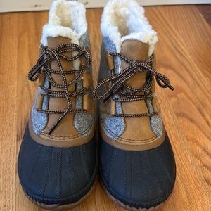 Cozy Brown and Gray Ladies Boots